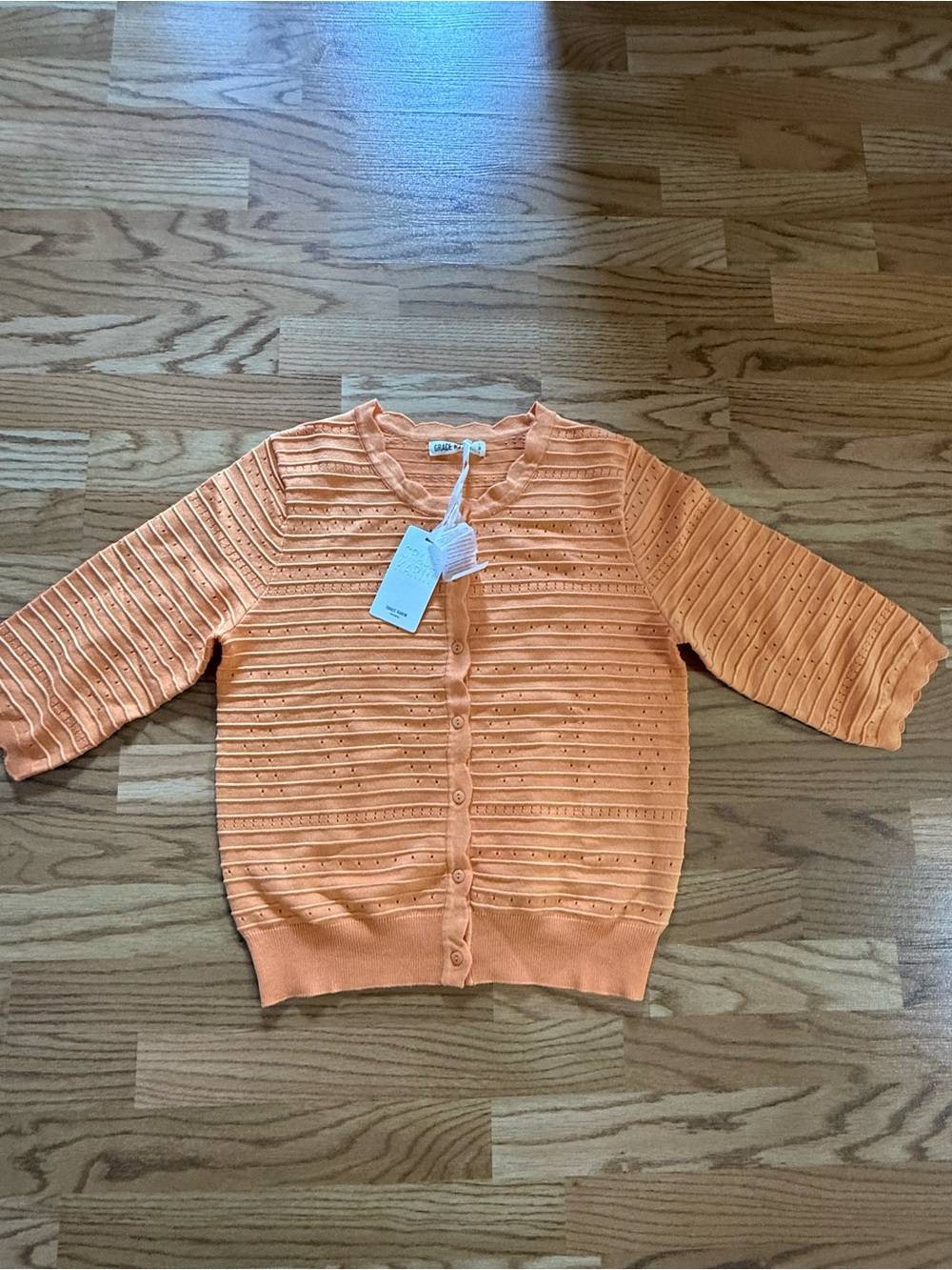 NWT Women’s Lightweight Orange Button Cardigan Sweater - Brand Unspecified